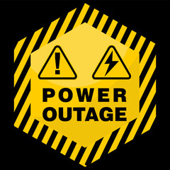Obraz premium Warning, Power Outage, sign vector