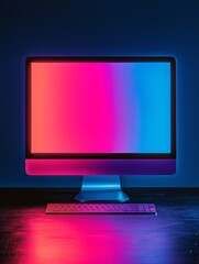 Glowing Modern Desktop Computer Setup