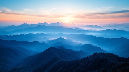 Obraz premium Dawn Light Over Majestic Mountain Range