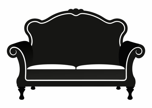 recommend clip art: Loveseat silhouette vector illustration