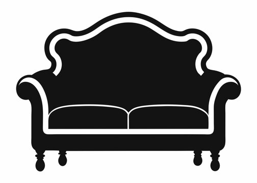 recommend clip art: Loveseat silhouette vector illustration