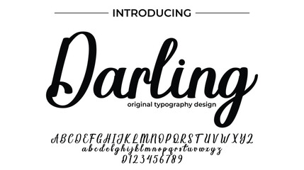 Darling Font Stylish brush painted an uppercase vector letters, alphabet, typeface