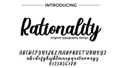 Rationality Font Stylish brush painted an uppercase vector letters, alphabet, typeface