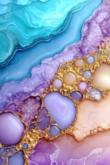 Serene Abstract Patterns: Vibrant Color Accents Blending into Soft Pastel Hues