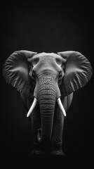 A majestic elephant with large ears and tusks stares directly at the camera