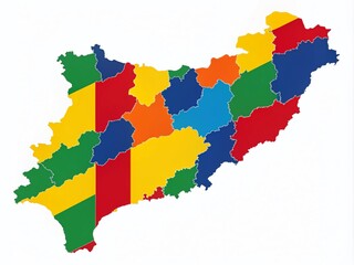 Obraz premium Catalonia Map Vector Silhouette Illustration of Spain's Autonomous Community with Provinces Lleida, Girona, Barcelona,