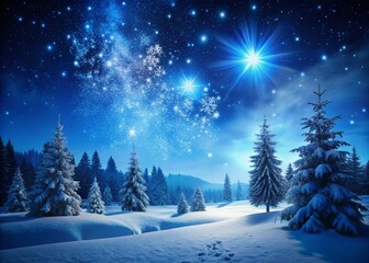 Christmas Winter Landscape with Snowflakes - Holiday Background for New Year Promotions