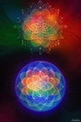 colorful Flower of Life wallpaper
