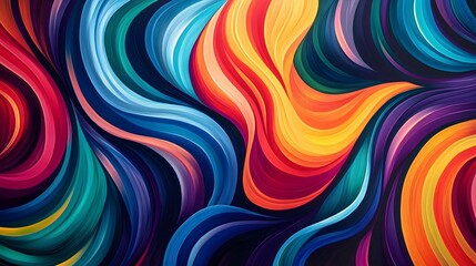 Abstract Colorful Swirling Pattern with Vivid Hues