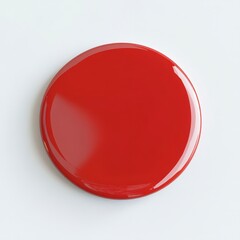 Glossy red circle on a white background with reflections