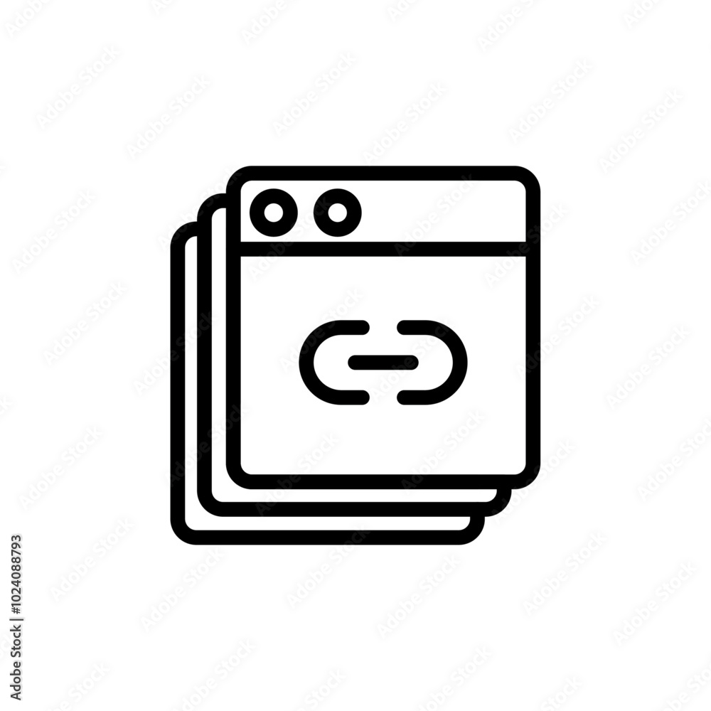 Aufkleber Backlink icon Outline vector for web ui