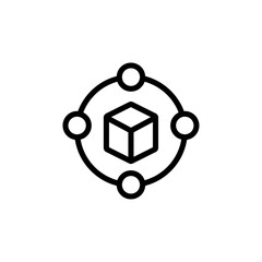 Blockchain technology icon Outline vector for web ui
