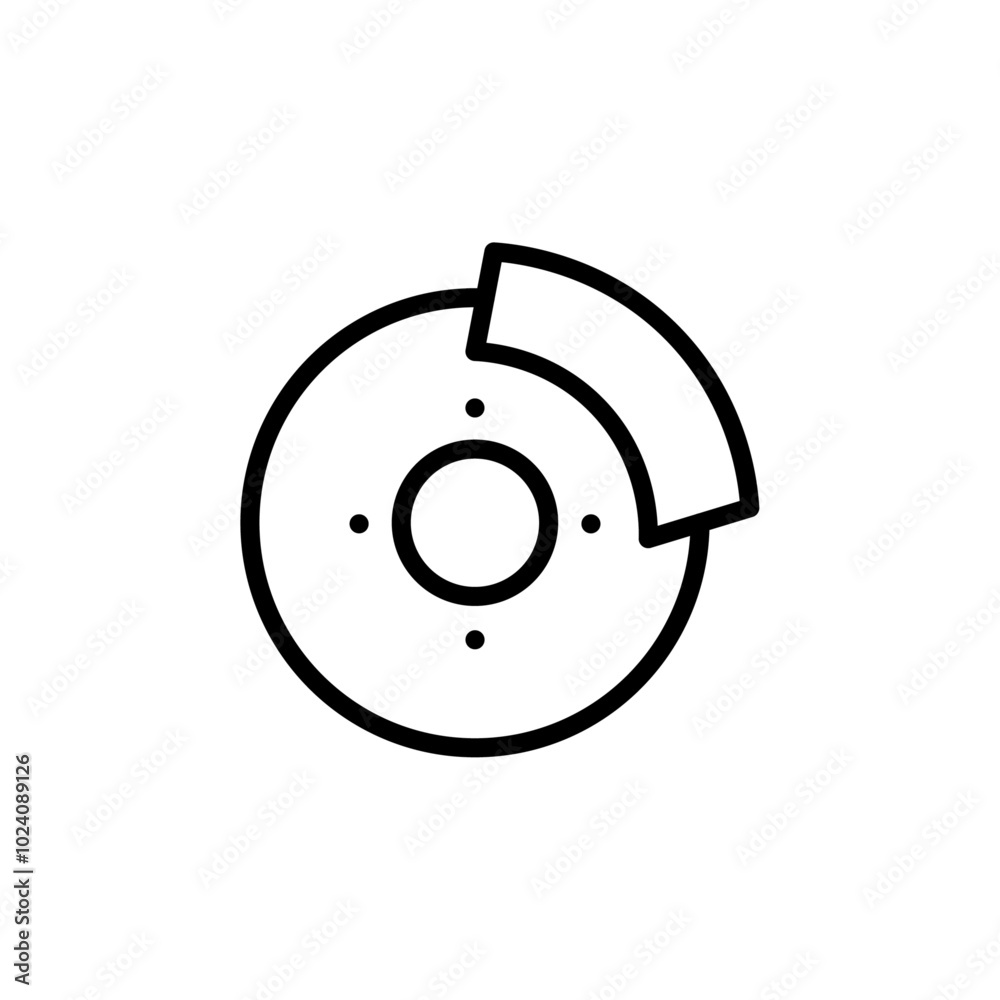 Aufkleber Car brake disk with caliper icon Outline vector for web ui