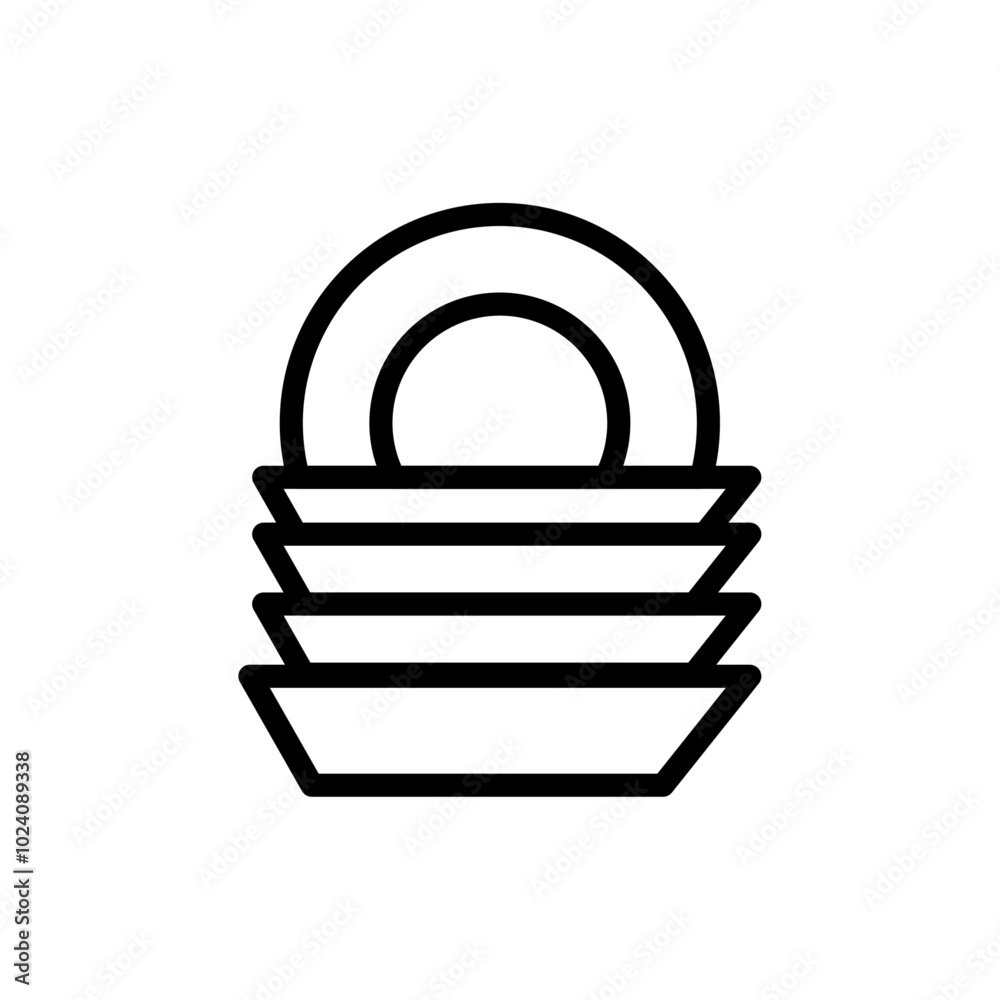 Aufkleber clean stack plates icon outline vector for web ui