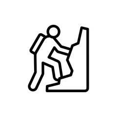 Climbing icon Outline vector for web ui