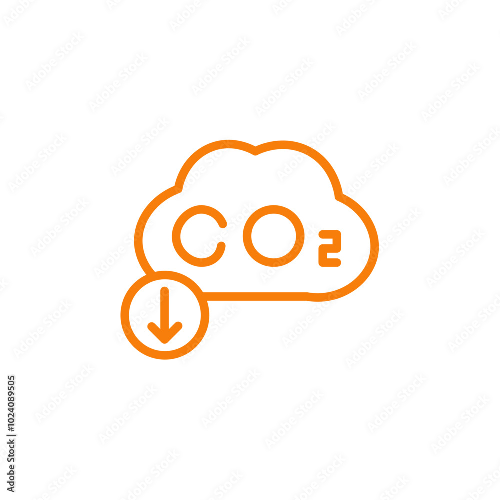 Poster CO2 reduction icon Outline vector for web ui