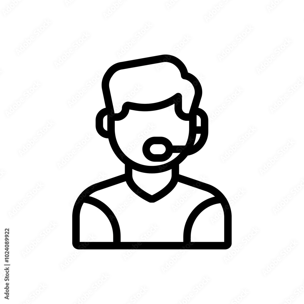 Poster customer support icon outline vector for web ui
