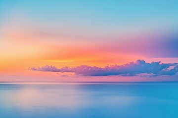Fototapeta premium A Beautiful Colorful Sunset Over a Tranquil Ocean