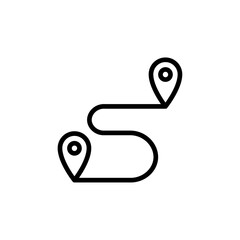 Destination distancing icon Outline vector for web ui