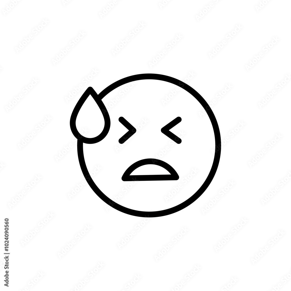 Poster Desperate emoji icon Outline vector for web ui