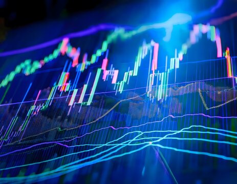 A collection of stock market graphs and charts displaying market trends and data analysis