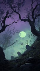 graveyard skulls trees illustration background dead mans chest looking full hearthstone color walks down hallway still