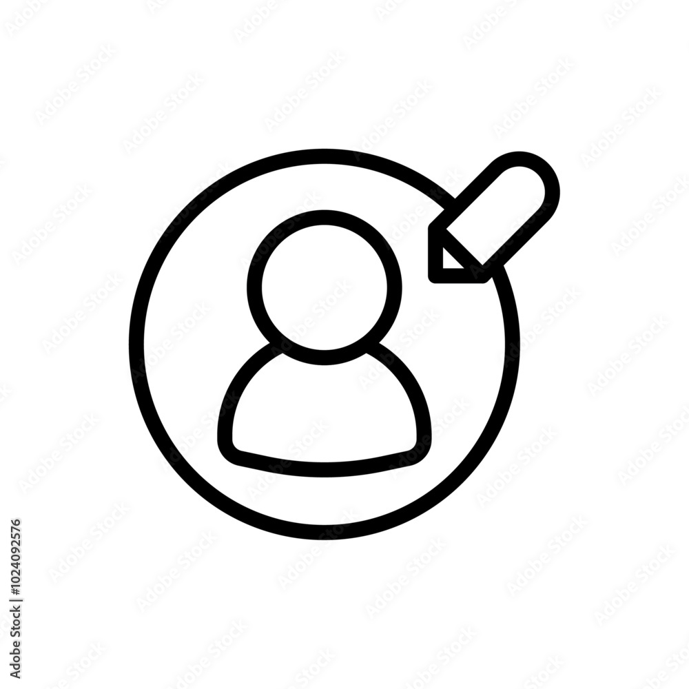 Aufkleber Edit user icon Outline vector for web ui