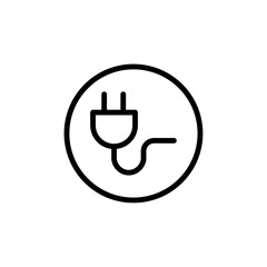 Electrical plug icon Outline vector for web ui