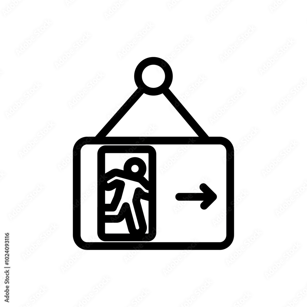 Aufkleber Emergency exit icon Outline vector for web ui