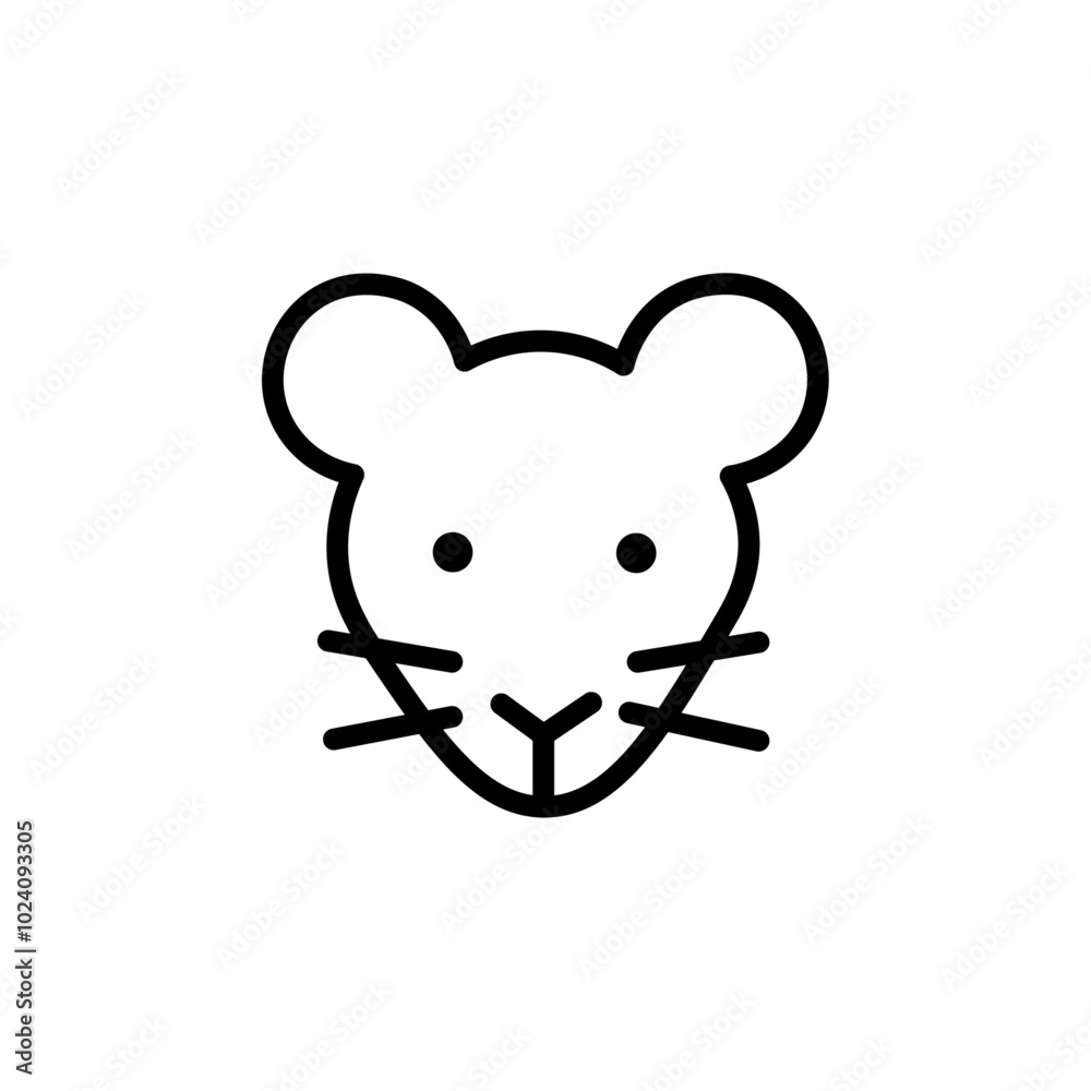 Poster Face of mouse icon Outline vector for web ui