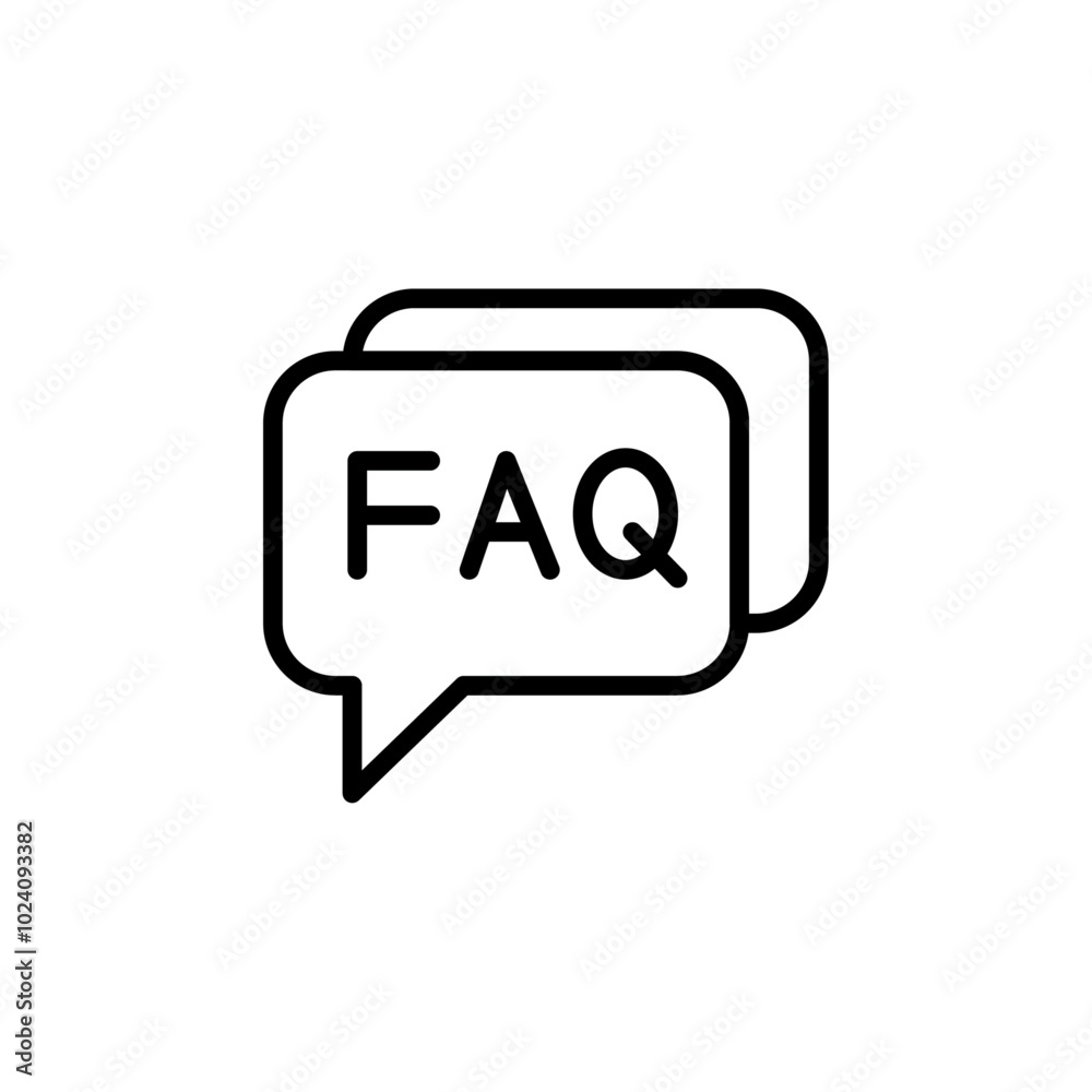Poster FAQ icon Outline vector for web ui