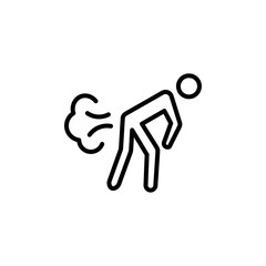Farting icon Outline vector for web ui