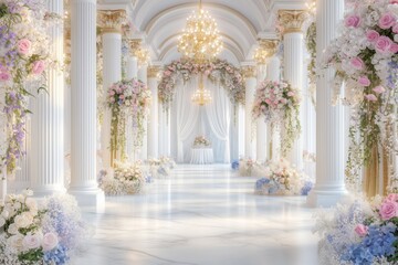 Naklejka premium Spectacular wedding room space Illustration