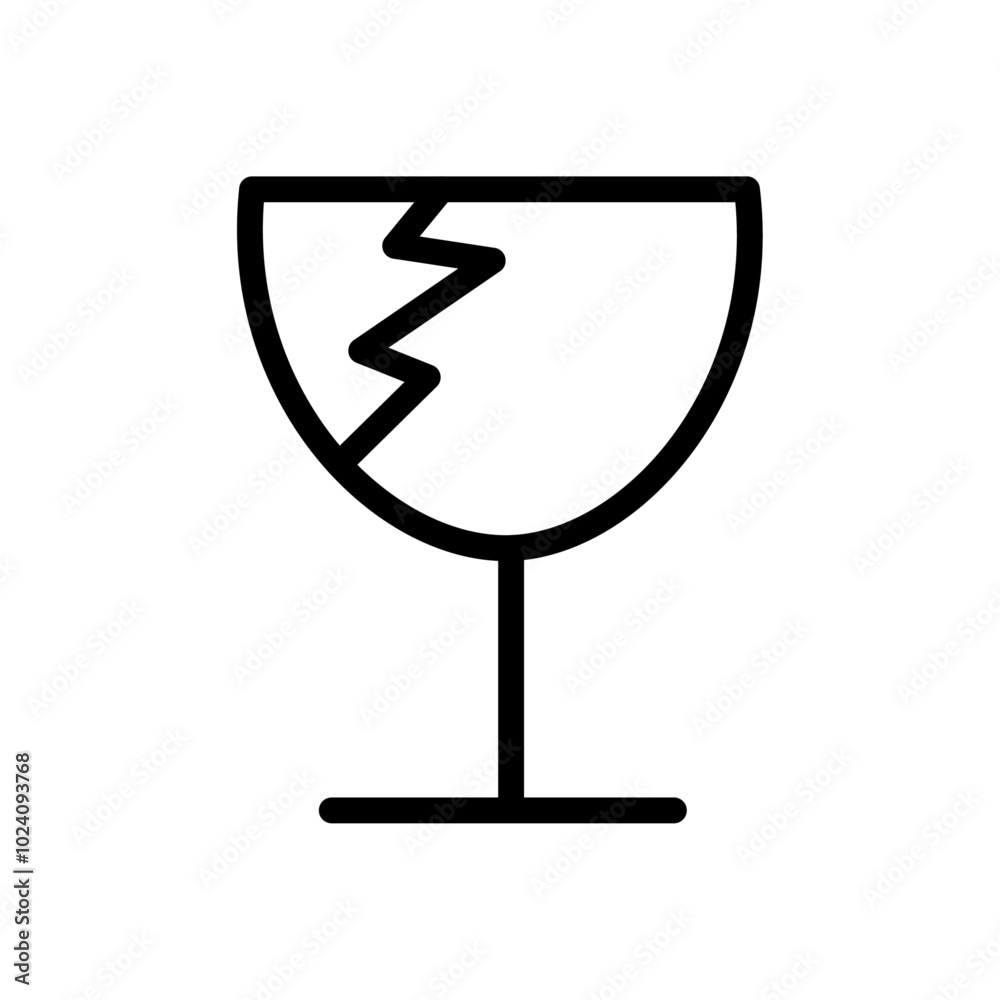 Aufkleber Fragile package icon Outline vector for web ui