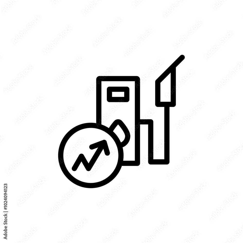 Poster Fuel price increase icon Outline vector for web ui