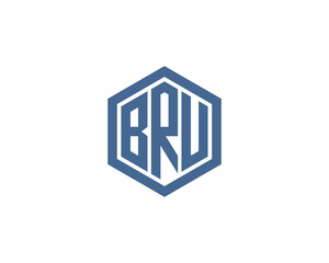 BRU logo design vector template. BRU