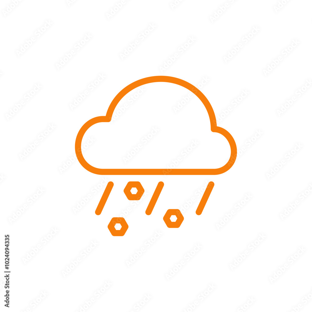 Poster Hail icon Outline vector for web ui
