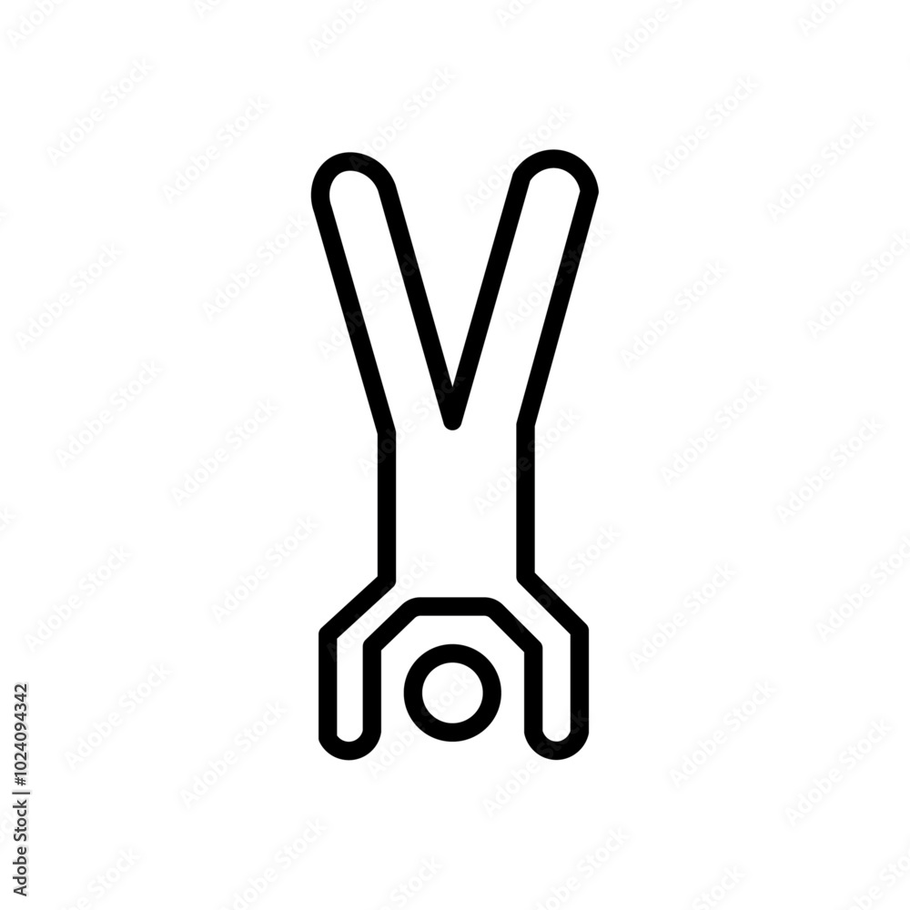 Aufkleber handstand exercise icon Outline vector for web ui