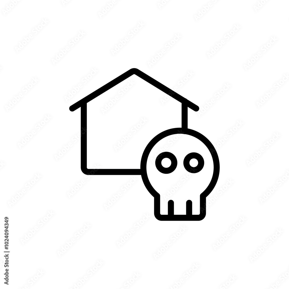 Aufkleber Haunted house icon Outline vector for web ui