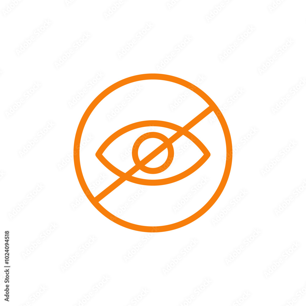Poster Hide icon Outline vector for web ui