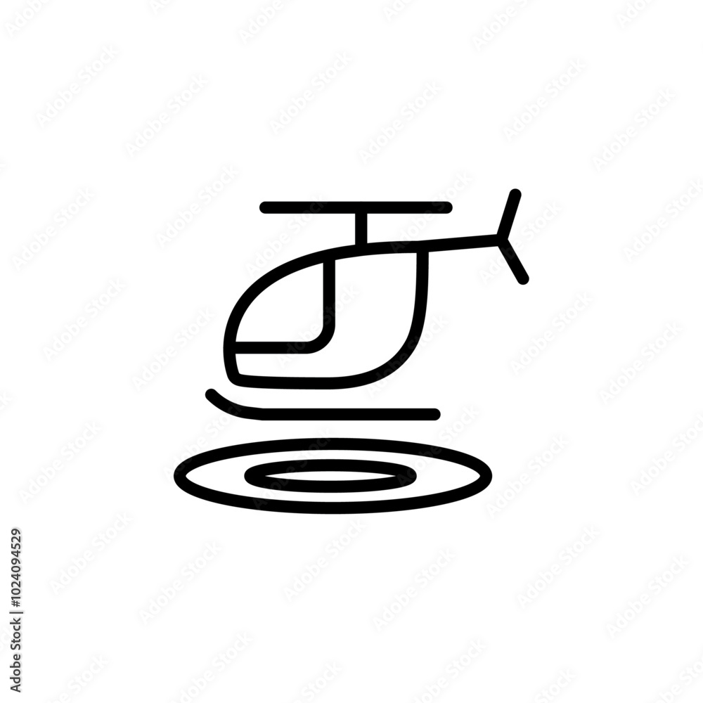 Poster helicopter helipad icon Outline vector for web ui