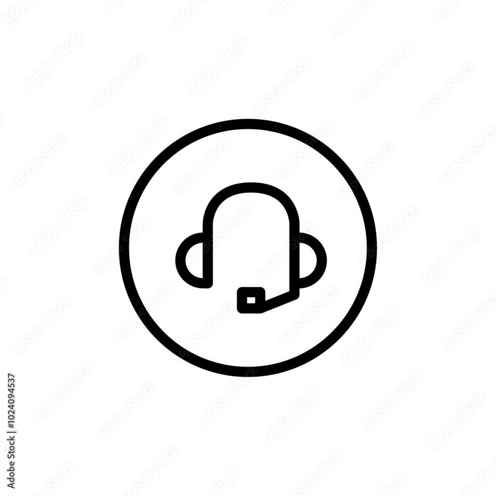 Poster headset icon outline vector for web ui