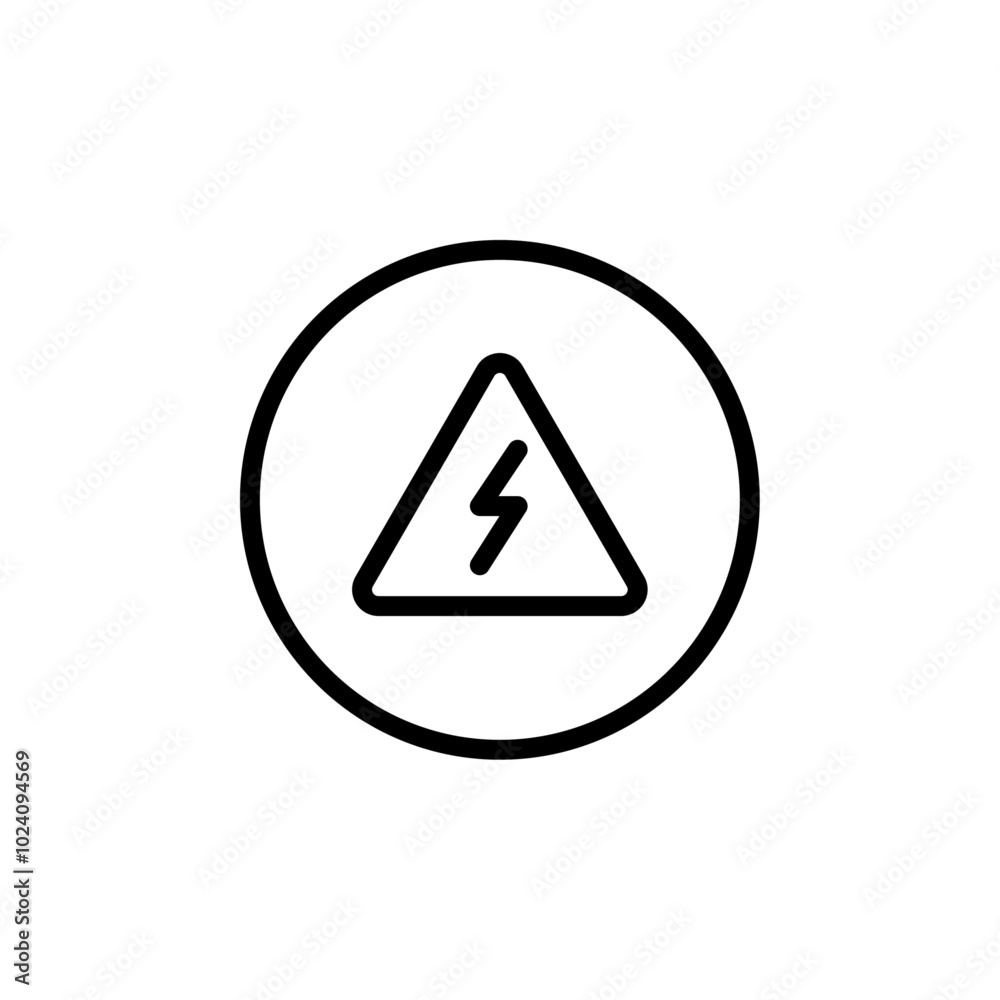Poster High voltage icon Outline vector for web ui