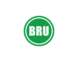 BRU logo design vector template. BRU