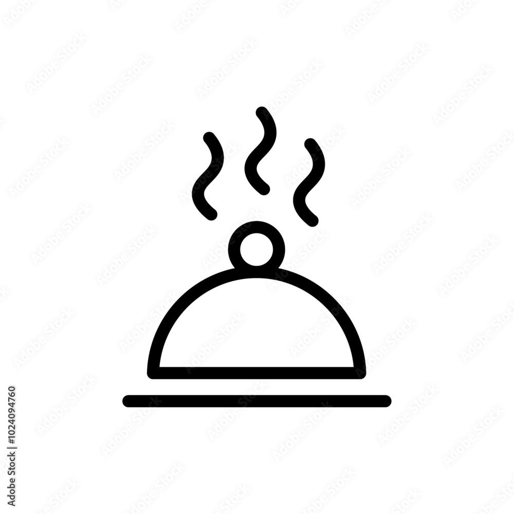 Poster hot meal icon outline vector for web ui