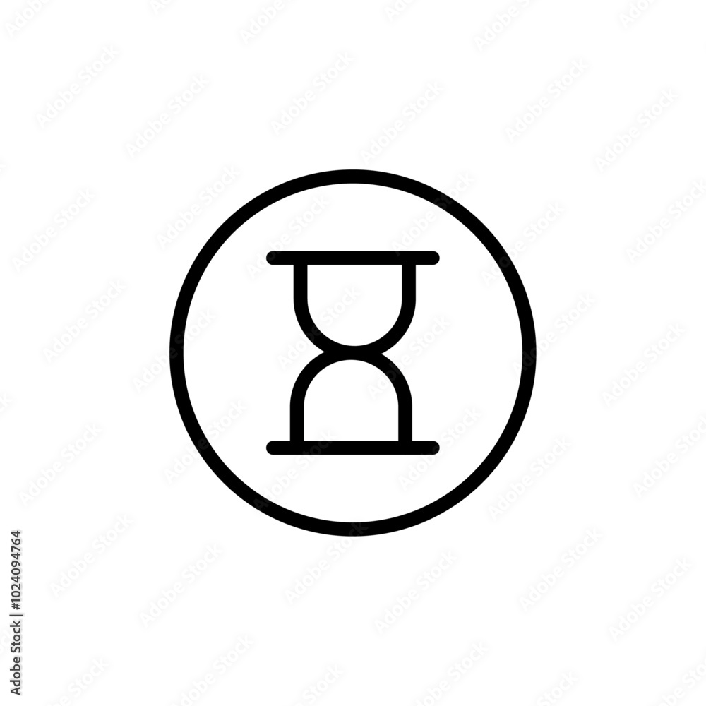 Poster Hourglass icon Outline vector for web ui