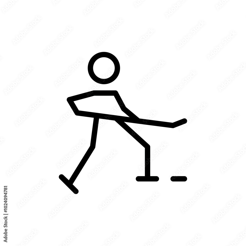 Aufkleber Hockey player icon Outline vector for web ui