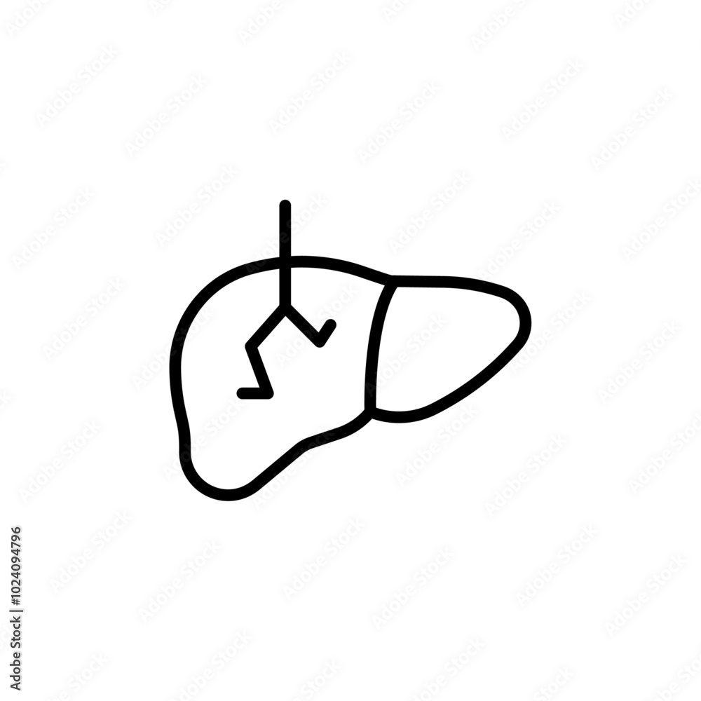 Poster human liver icon outline vector for web ui