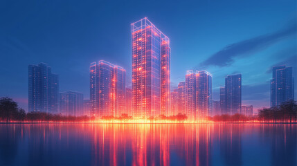 Fototapeta premium 高層マンションの建築予定イメージ