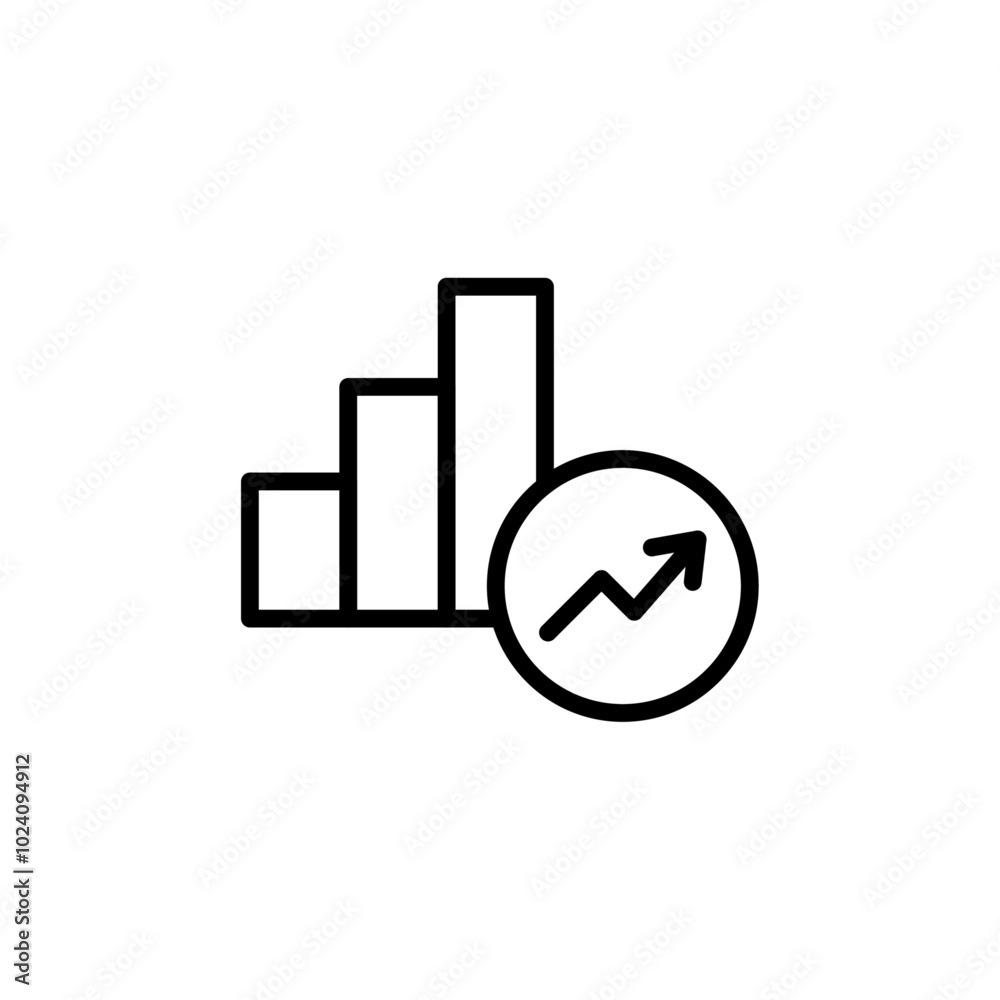 Poster Increase chart icon Outline vector for web ui